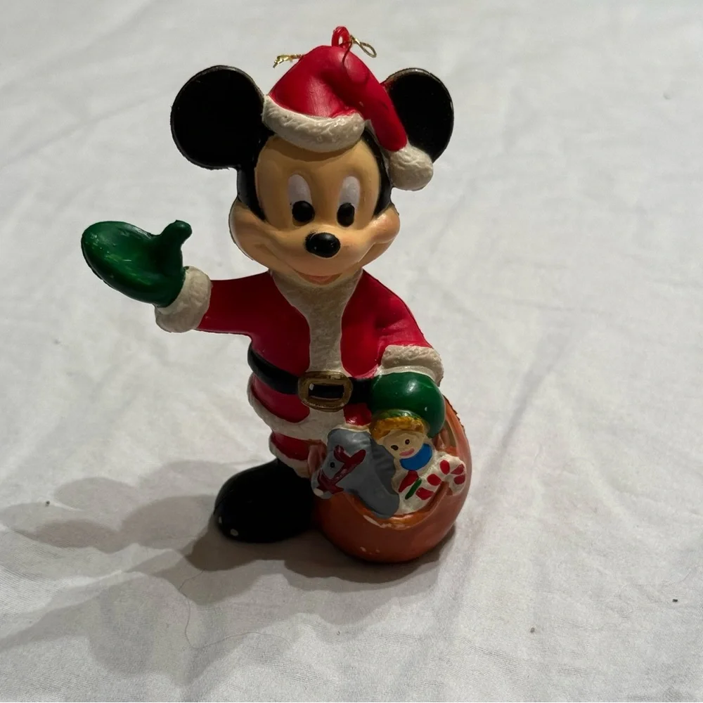 Vintage The Walt Disney Co. Mickey Mouse‎ Blow Mold Ornament Santa Claus